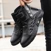 Winter cotton shoes men's velvet thickened Martin boots casual warm soft sole leather surface high top board shoes men's leather boots