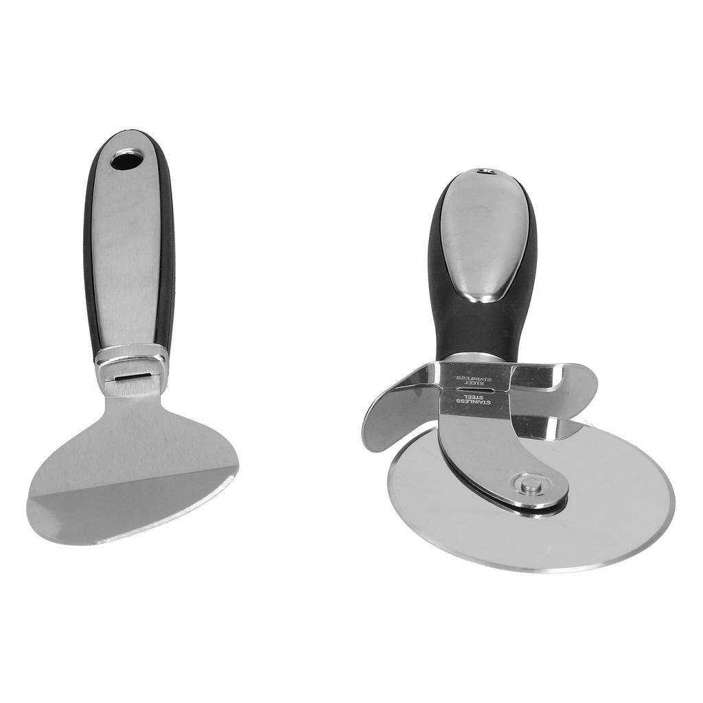 2-teiliges Set Pizza Schneider Spatel Edelstahl Pizza Spatel Schaufel mit rutschfestem Griff