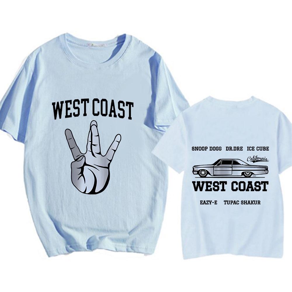 Back Printing West Coast T Shirt Short Sleeve High Quality Cotton Tee-shirt Funko Pop Harajuku Tshirt Ropa Hombre O-neck Clothes