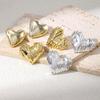New Stud Earrings Set Love Macaron Stud Earrings French Three-dimensional Pleated Love Earrings