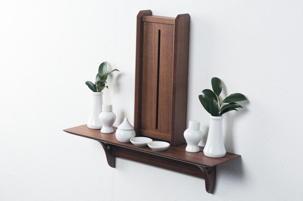 Modern Shinto Shrine Set Kurumi + Kagari + Shinto Utensil Set Walnut No.6