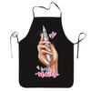 Aber Zuerst Nägel Schürze, Rosa Nagelkunst Stift Muster, Maniküre Thema Küche Kochen Latzschürze, Mehrere Größen Verfügbar