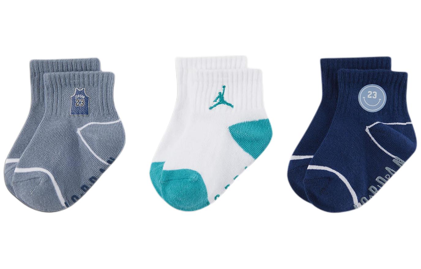 Jordan Baby Socks 3 Pack Infant And Toddler HF2736-100 2-4