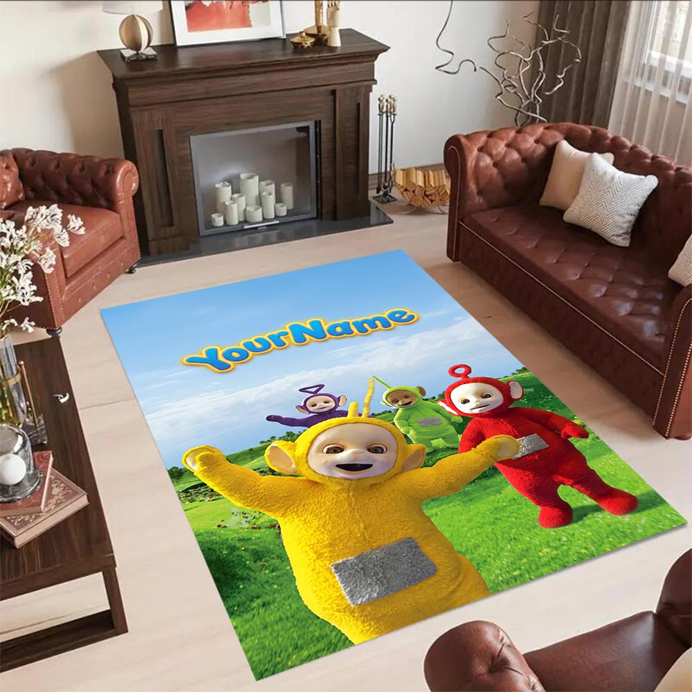 Teletubbies Customizable Name Area Rug Suitable for Bedrooms Playrooms Entryway Foyer Antislip Carpet Decorate Offices