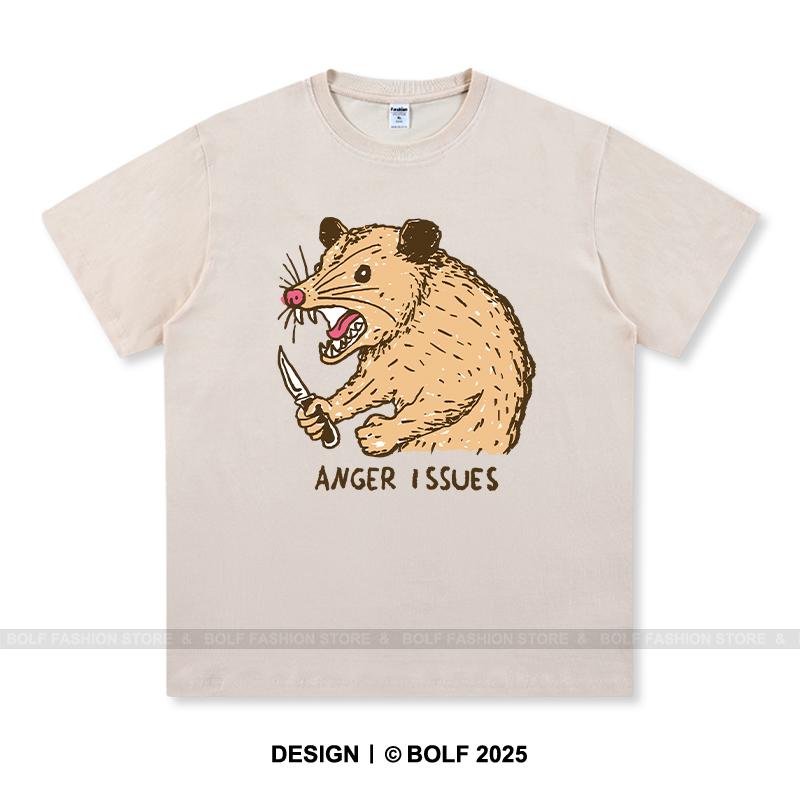 

Женская футболка с принтом Проблемы с гневом 100% хлопок Оверсайз Дерзкие графические футболки для мужчин Летние топы Панк Уличная одежда 4XL