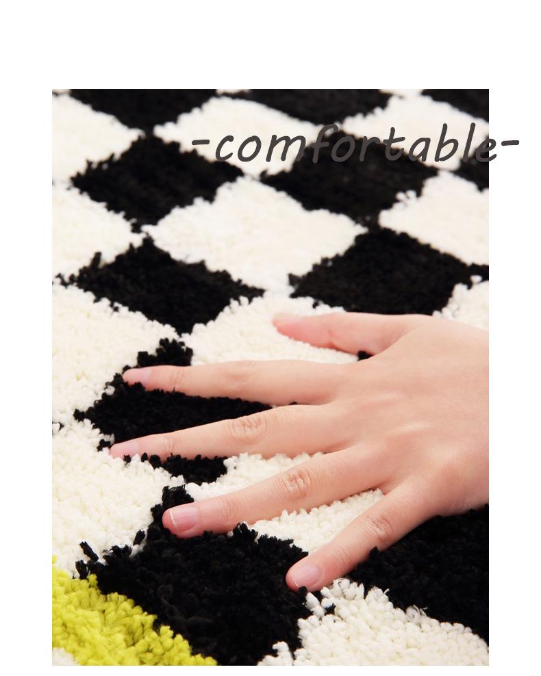 Grid Water-Absorbent Quick-Dry Anti-Slip Floor Mat for Bathroom & Bedroom