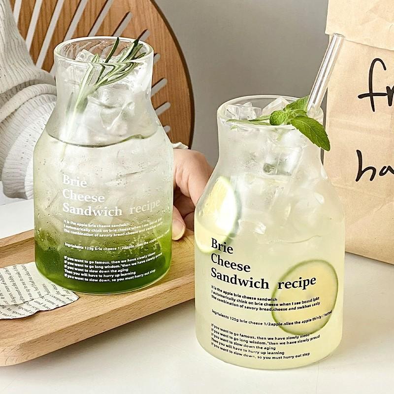 High Borosilicate Glass Cup Ins Style Large Capacity Cold Brew Coffee Bubble Tea Home Use