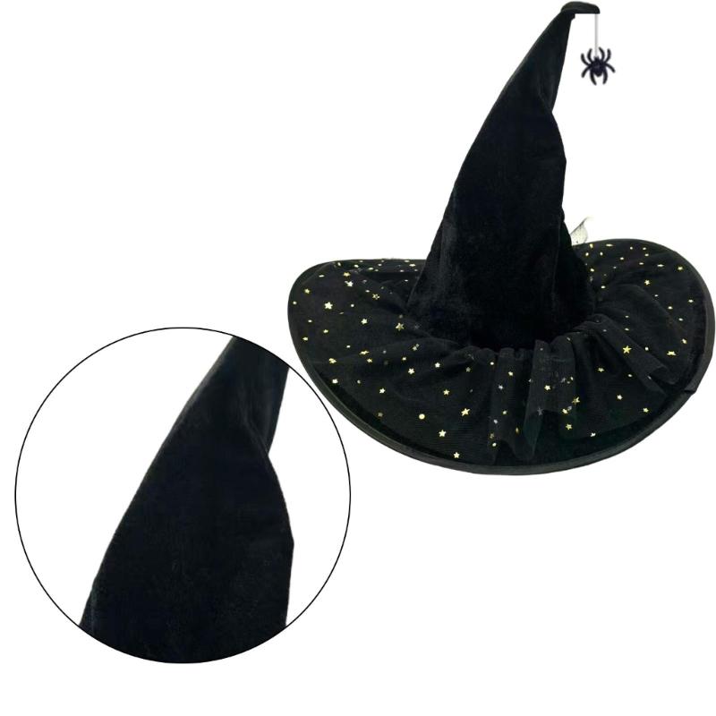 Witch Hat 36cm High Pointed Wizard Hat Halloween Dress up Hat Witch Costume Accessories for Women Men Masquerade Cosplay