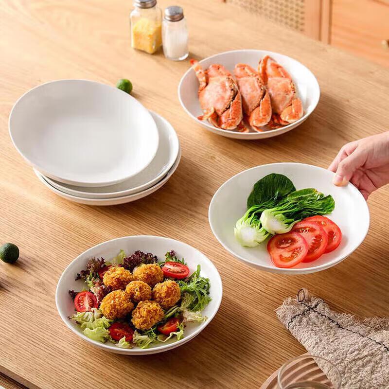 Huihuang Pure White Ceramic Dinner Plate