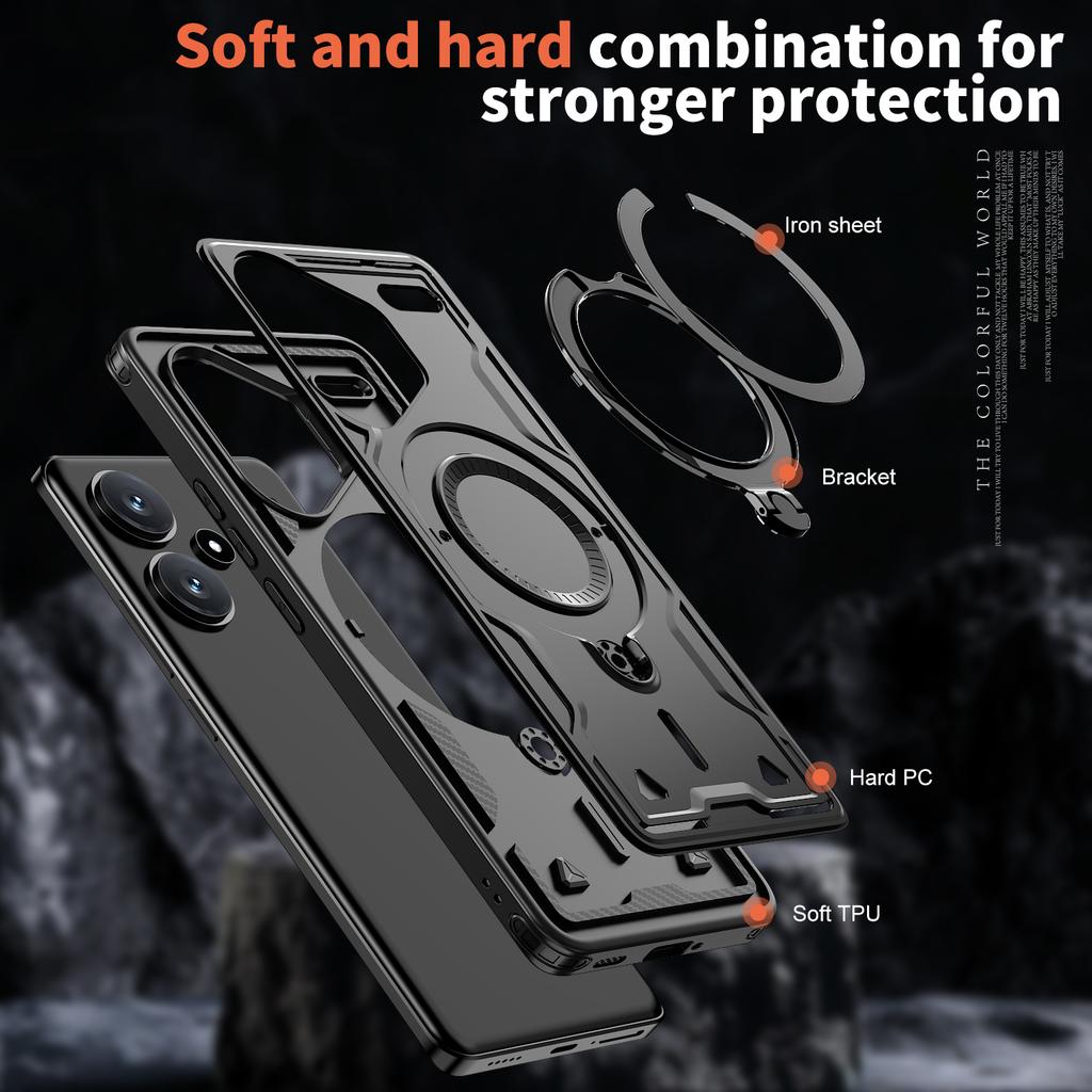 Invisible Bracket Shockproof Dual Layer Case for Xiaomi Redmi Note 14 Pro Plus 5G Note 13 Pro Note14 Note13