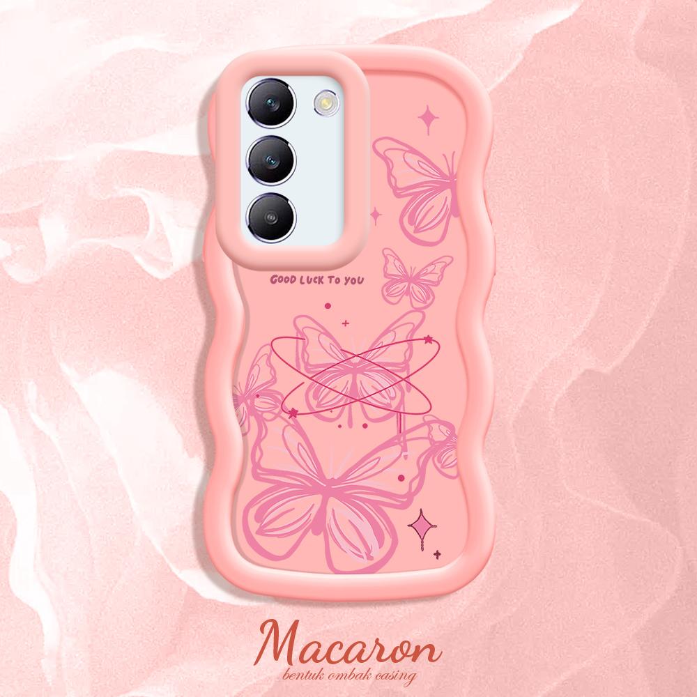 

Окрашенный узор Big Wave Edge Мягкий силиконовый материал Macaron чехол для телефона противоударный защитный резиновый чехол для OnePlus Vivo Motorola Moto Motorola Edge 40 Neo розовый