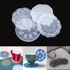 Transparent Coaster Silicone Mold Flower Tray Cup Mat Epoxy Resin Casting Mold Home Decoration For DIY Epoxy Resin Crafts Making