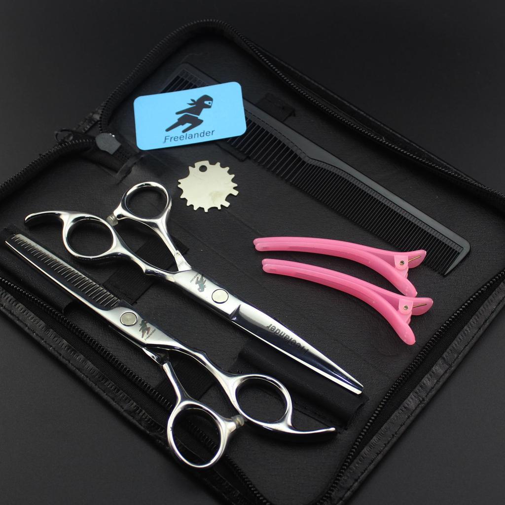 6" Stylish Hairdressing Scissor Set (Straight & Thinning Shears + Pouch + Comb)
