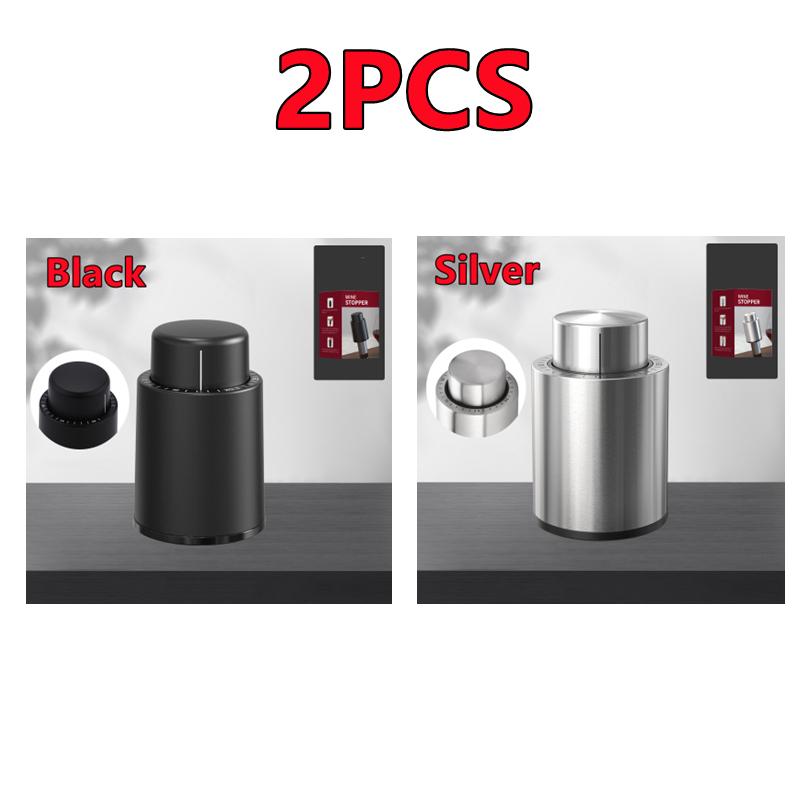 2/1PC Reusable Wine Bottle Stopper with Time Scale Record Real Vacuum Wine Stoppers Wine Preserver Corks Keep Fresh Wine Lovers