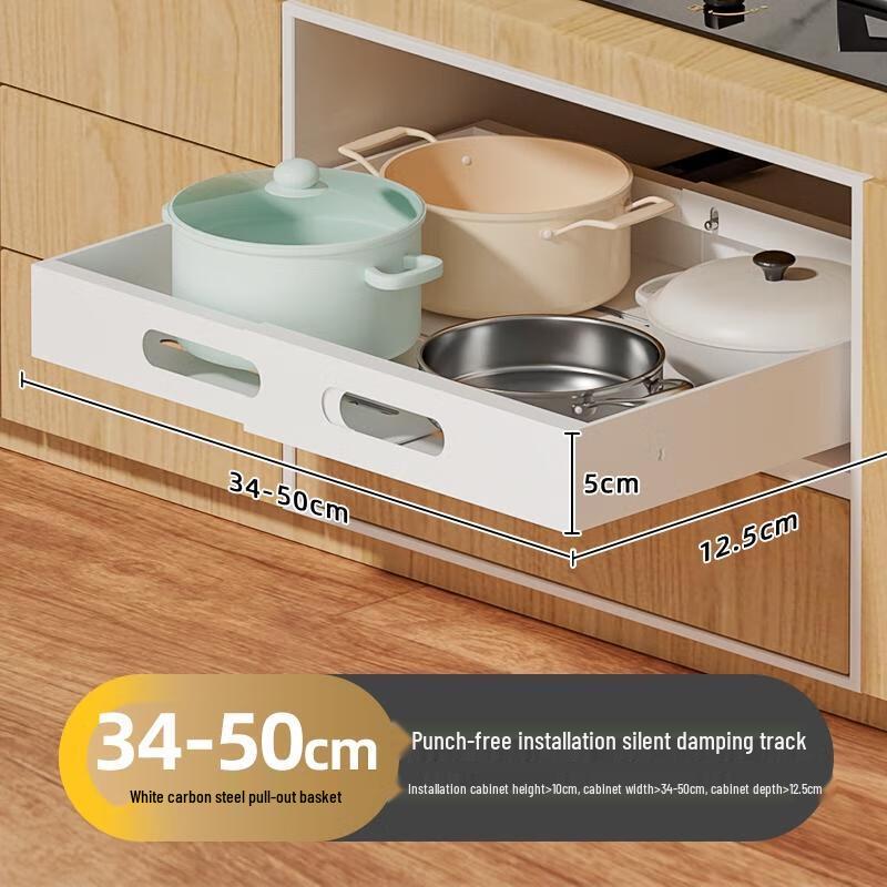 Telescopic Kitchen Pull-Out Storage Basket Set