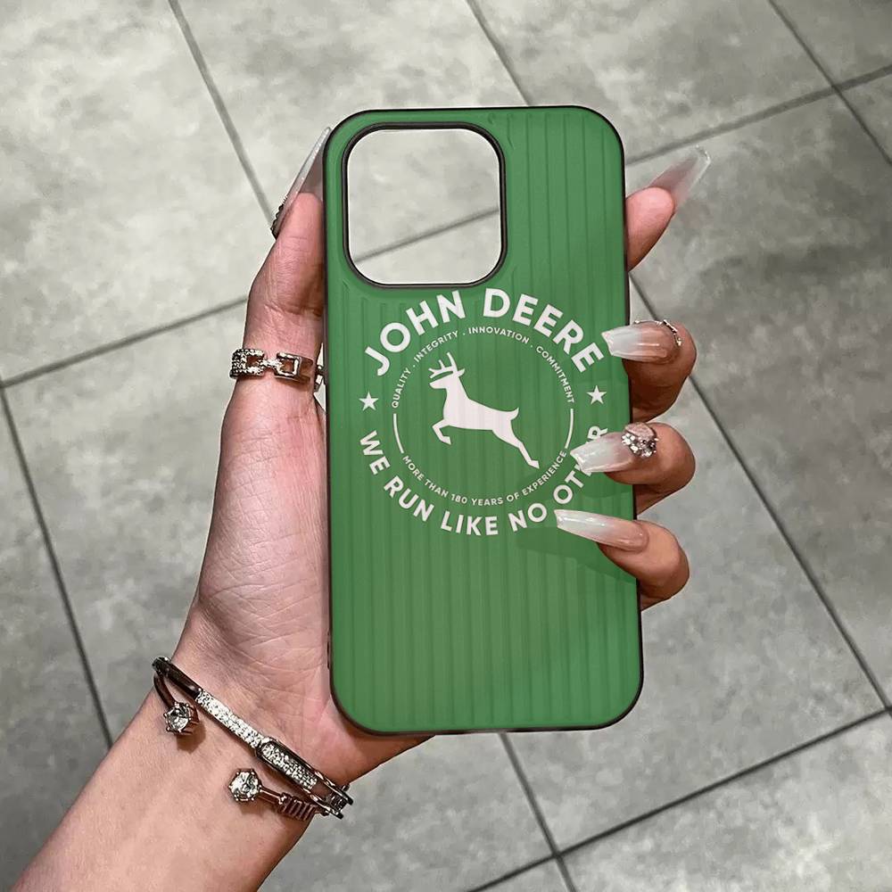 Green J-John Truck D-Deeres For IPhone 16 15 11 12 13 14 17 Pro Max PLUS Pro Soft Corrugated Silicone Back Phone Case