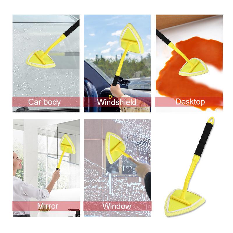 180° Rotating Glass & Windshield Cleaning Tool - Triangle Duster & Window Squeegee