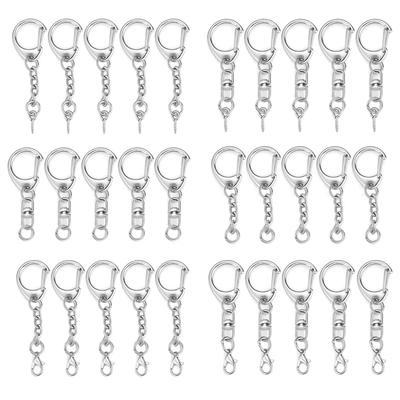 5/10pcs Lobster Clasp Key Ring Keychain C Shape Clasps Connector Hook For DIY Zircon Making Finding Key Chain Accessories