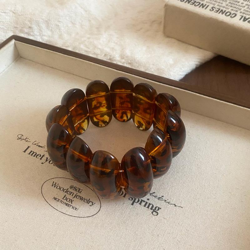 Colorful Acetate Open Bangle: Exaggerated Light Luxury Bracelet for Women