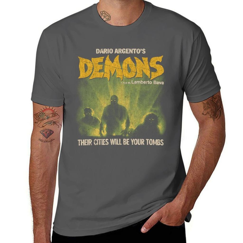 Demons, Dario Argento, Italian Horror, Giallo (1) T-Shirt men t shirt cotton 100% printed t shirts for man T-Shirt
