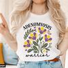 Flowers Print Tshirt with Round Neck White Casual Short Sleeved Versatile and Minimalist Womens Clothing