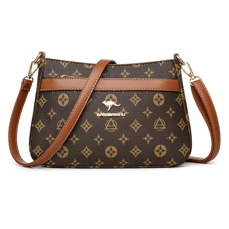 

2025 Women s Printed Leather Crossbody Bag - Versatile Fashion for Middle-Aged Ladies
