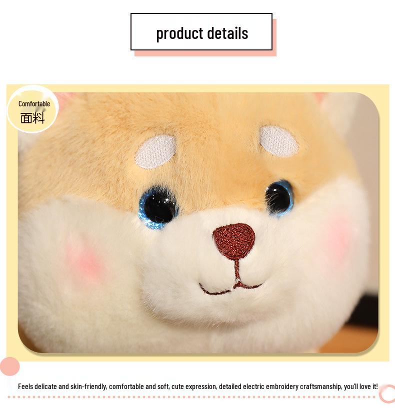 Shiba Inu Puppy Plush with Birthday Cake Hat - Cute Comfort Toy for Kids