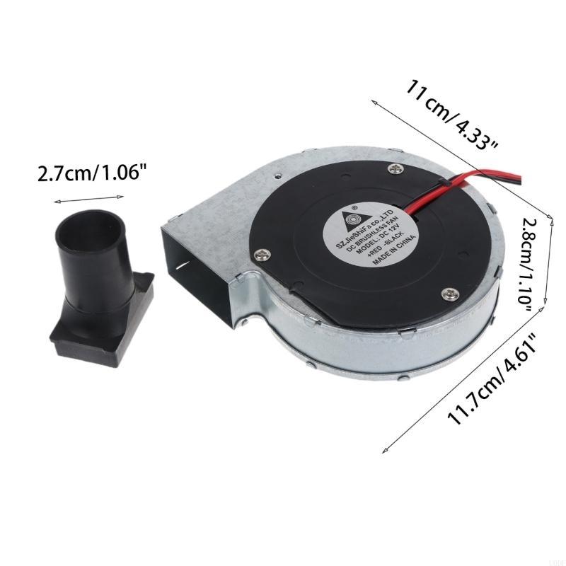 11028 100V 220V BBQ Fan DC12V 2A Large Air 5000RPM Adjustable Speed Cooking Blower with Air Duct 110x110x28mm