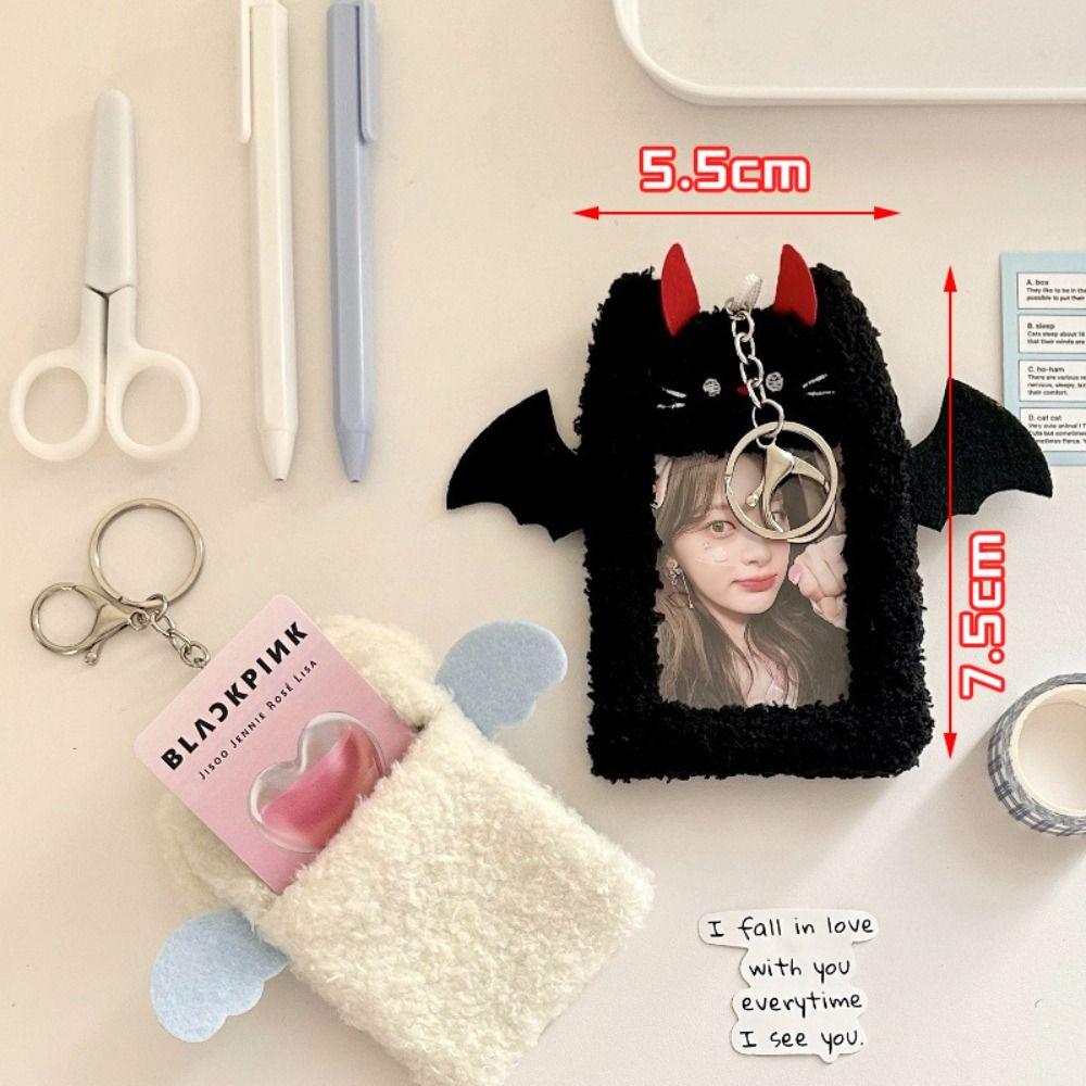 Cute Plush Photocard Case Demons&Angels Multifunctional Photo Card Holder Card Case Students