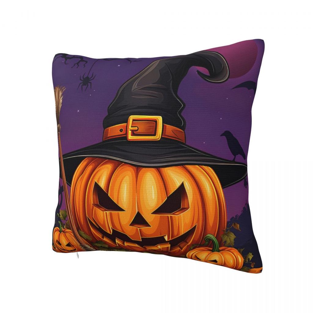 Pillow Case Trick Or Treat Pumpkins Halloween Square Pillow Cover Novelty Cushion  Pillowcases For Office Car Home Decorative