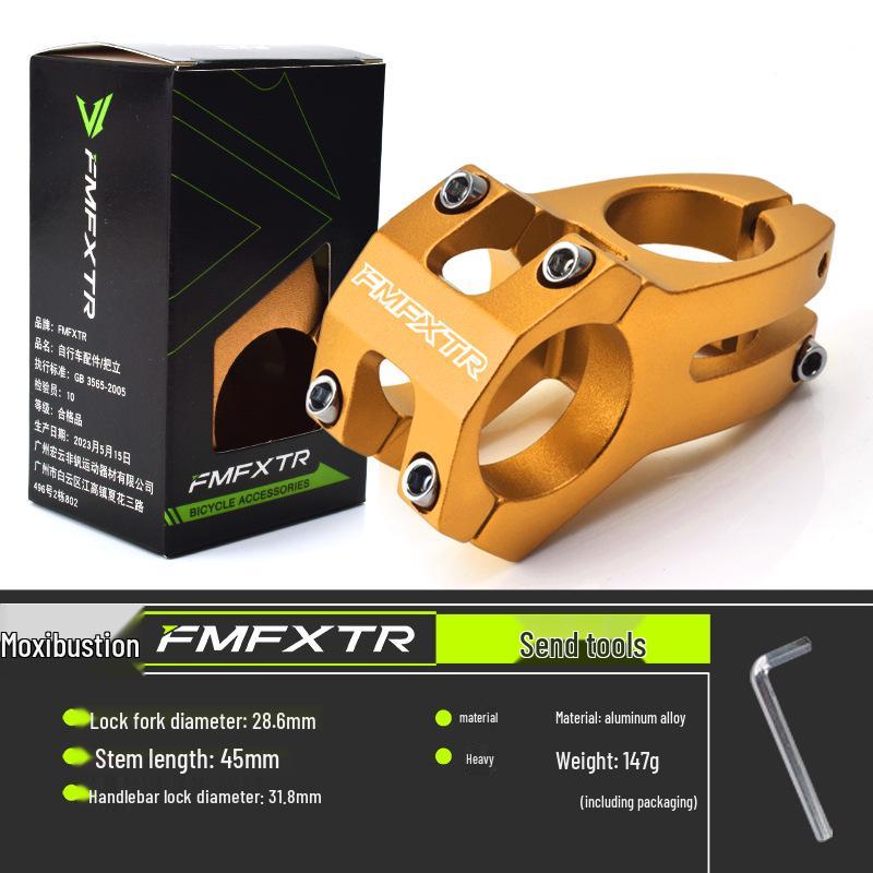 Short Cycling Mountain Bike Stem Handlebar Accessory, 31.8mm Hollow Design