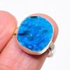 Hememorphite Druzy Gemstone 925 Sterling Silver Jewelry Ring Size Adj KJ-434