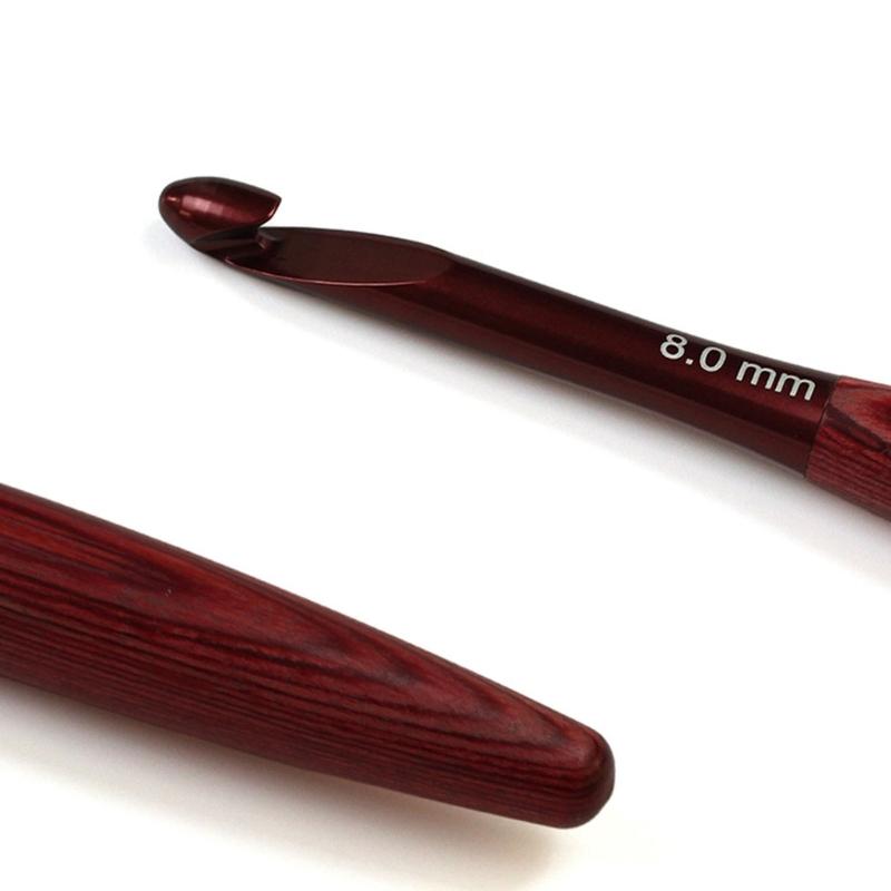 9Pcs Aluminium Crochet Hook for Knitting Ergonomic Wood Handle Crochet Hooks Yarn Craft Tool for Beginner 3.5-8.0mm