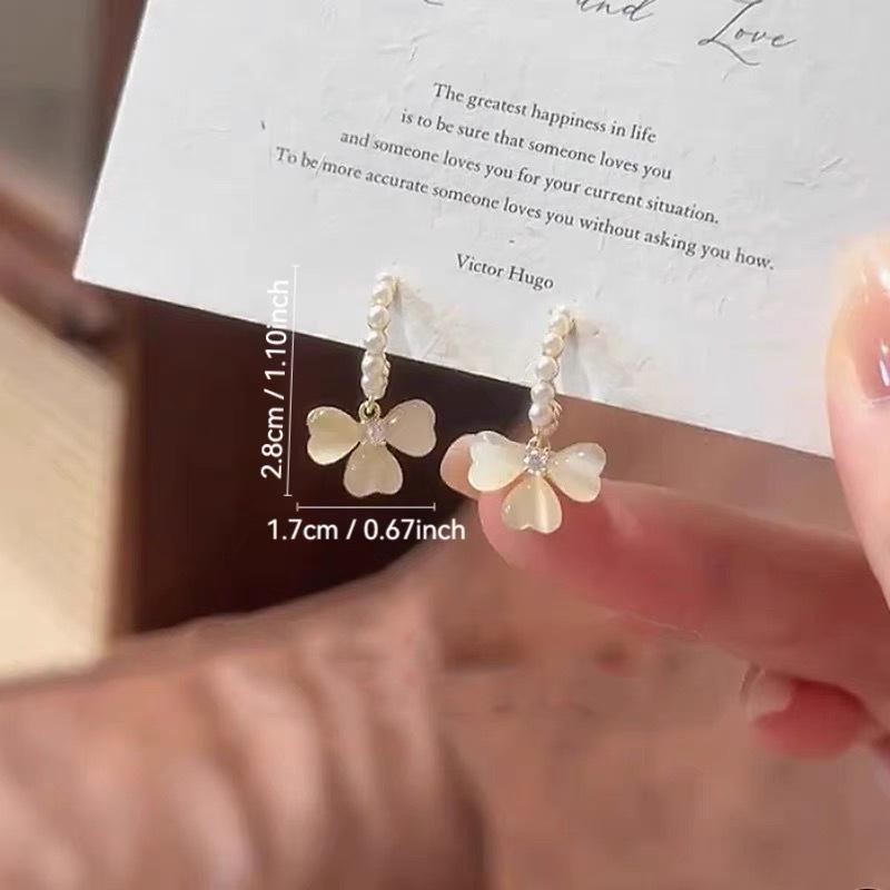 French Cat s Eye Pearl Earrings: Elegant, Sweet, High-End Studs for Any Occasion