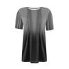 Women's Fashion Casual Gradient Print Top Short Sleeve Shirt Loose Jumper