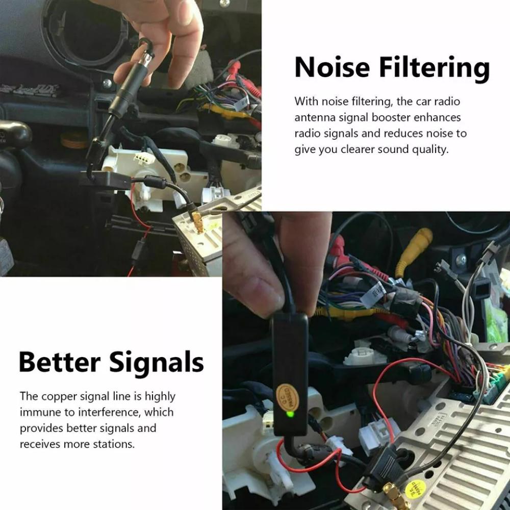 Universal FM Signal Amplifier Anti-interference Car Antenna Radio Universal FM Booster Amp Automobile Parts