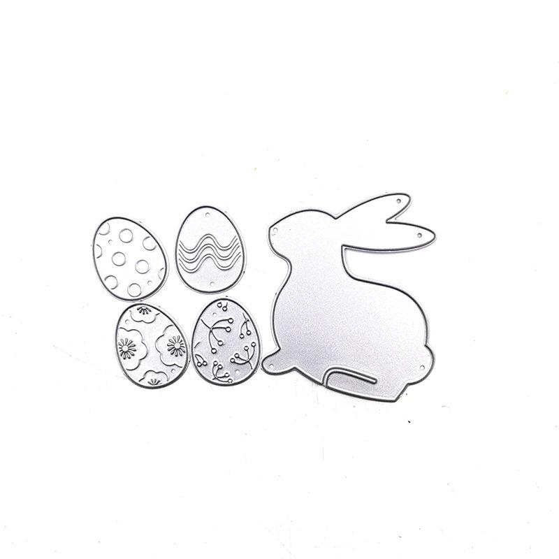 Scrapbooking DIY Cutting Die Carbon Steel Embossing Die Template Easter Rabbit and Eggs