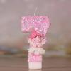 3D Number Candles for Cake Toper Decor, Pink Fairy Glitter, Digital Candles, Happy Birthday Party, Wedding Cake Decoration Acces