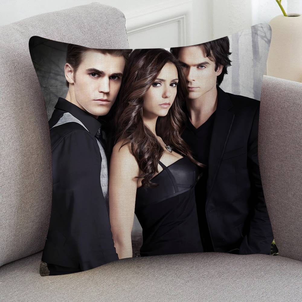 TV Drama The Vampire Diaries Cartoon Series Square Pillowcase Soft Waist Sofa Cushion Cover Bedroom Room Pillowcase