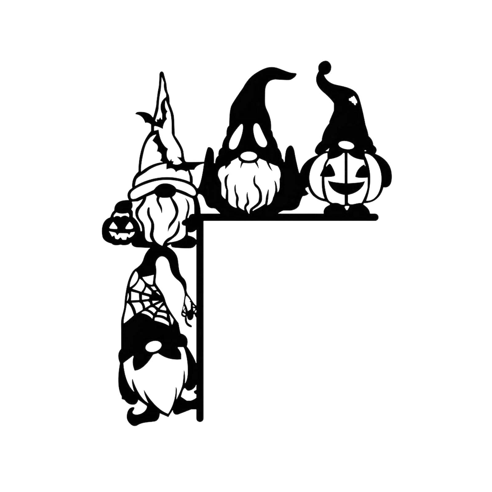 

Christmas Dwarf Metal Crafts Decoration Home Wall Decoration Festival Party Decoration One Size чёрный