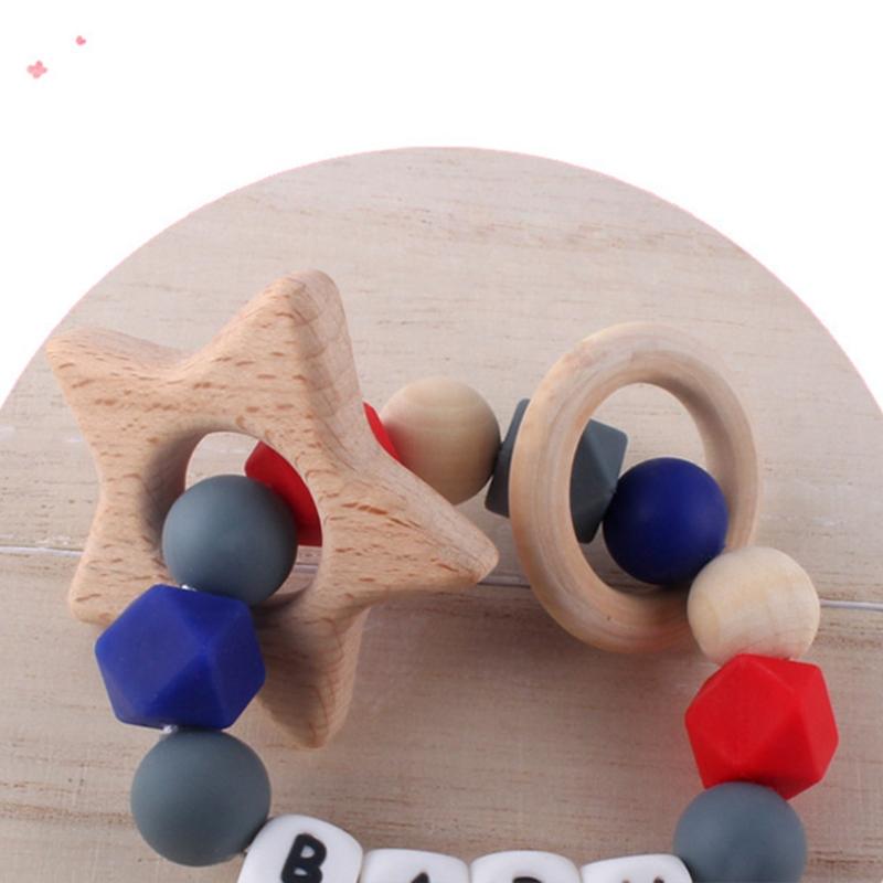 Braccialetto in Legno per Bambini Giocattoli da Mano Sviluppo Udito Riconoscimento Sensoriale Doccia Regalo di Compleanno