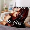 Cardi B Portrait With Gun Four Seasons Blanket Customized With Your Name Lightweight And Warm Perfect Gift For Home Office Camping Sofa Travel Beach