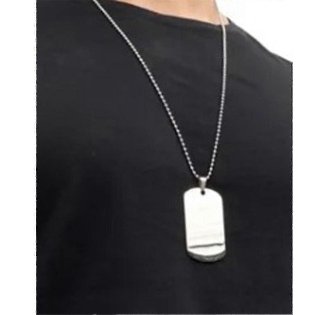 Military Tag Necklace Titanium Steel Round Bead Chain Fashionable Dog Tag Pendant Necklace for Daily Festival