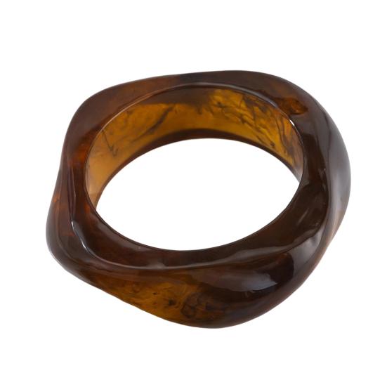 Gennemsigtig Harpiks Armbånd, Overdrevet Uregelmæssig Form Armbånd, Retro Stil Letvægts Lagdelt Armring til Smykkegave