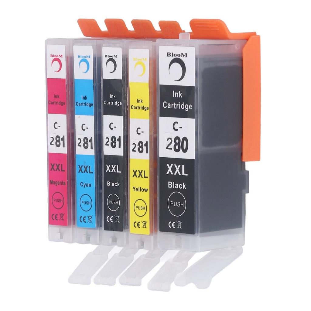 Ink Cartridge 280 281 Smooth Output Cartridge Combo Pack Replacement for PIXMA TS702 TR7520 5 Colors BK BK C M Y