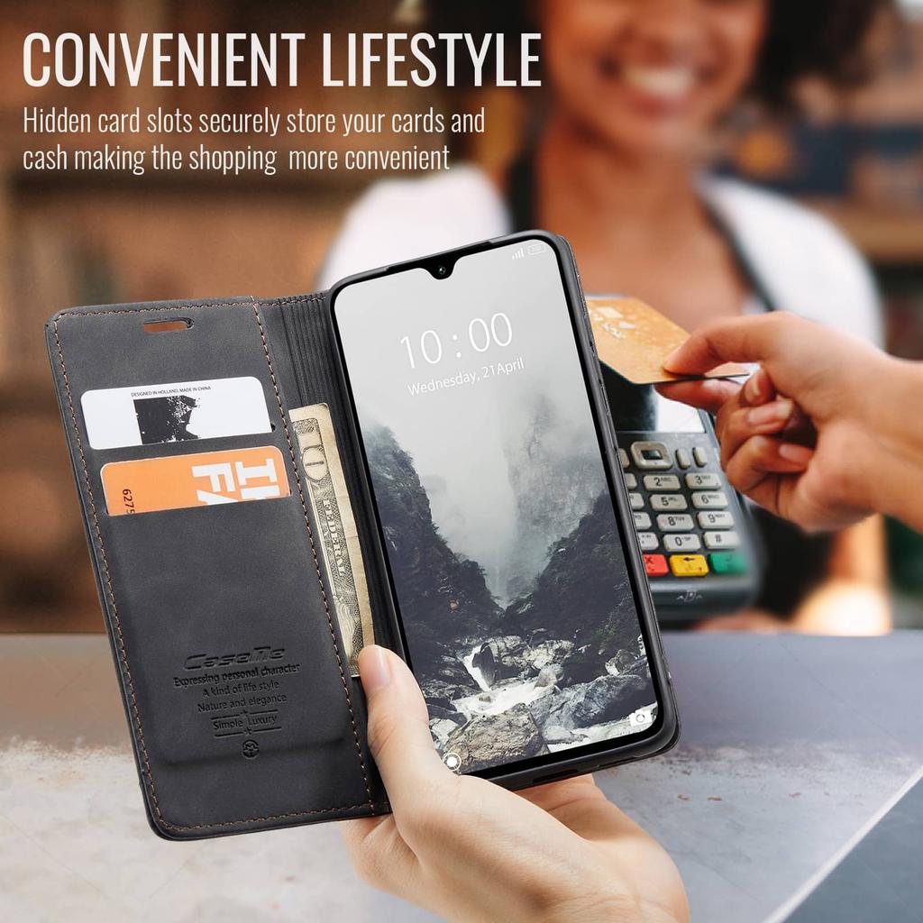 Flip Wallet Case for Samsung Galaxy A27, Leather Magnetic Folio Cover with Card Holder, Kickstand - TPU Shockproof Durable Case