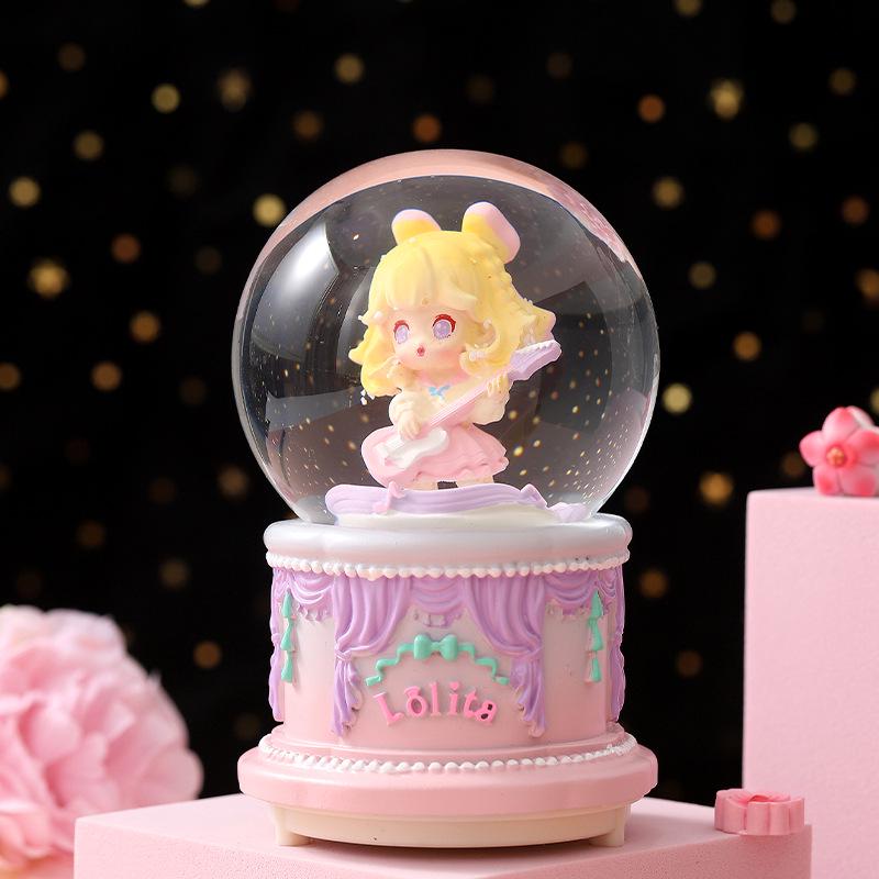 Christmas Fantasy Crystal Ball Music Box - Princess Ornament Gift for Girls' Birthdays