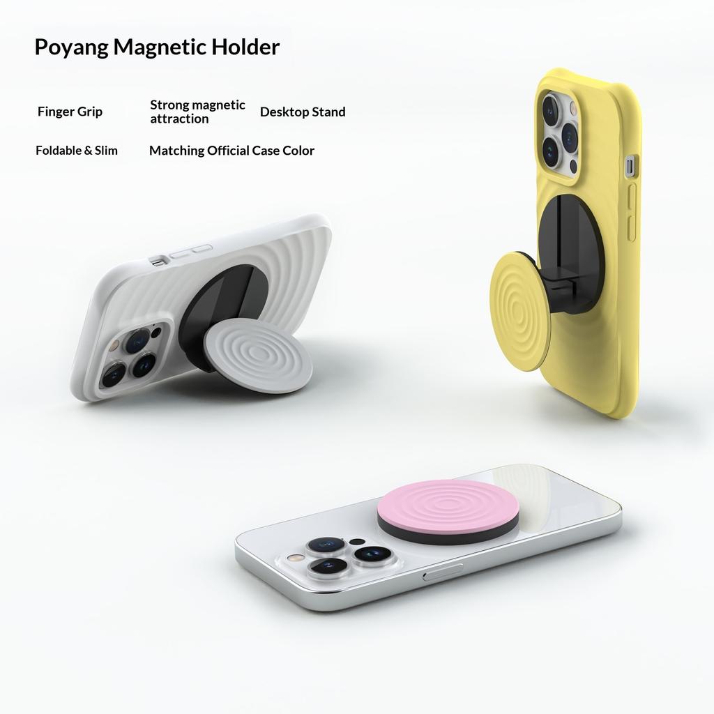 Simple Solid Color Magsafe Magnetic Suction Bracket Wavy Circle High-end Tide Brand Casetif Multi-function