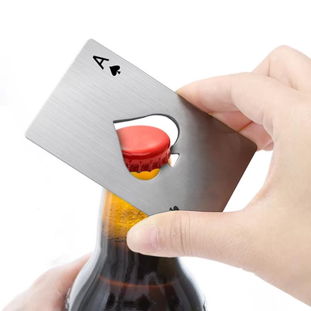 Creative Poker Card Beer Drink Bottle Opener Portable Stainless Steel Barware Bartender Corkscrew Kitchen Accessories