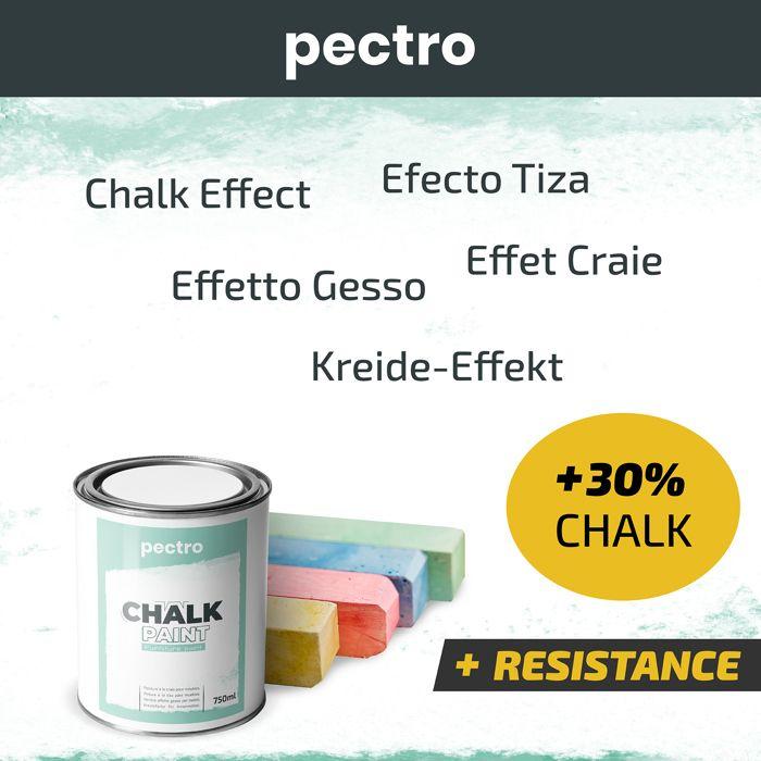 Peinture à la Craie - PECTRO - VERT OLIVE - 750ml - Brosse en Bois - Finition Mat